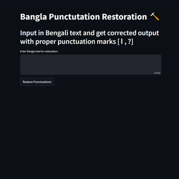 Bangla Punctuation Restoration