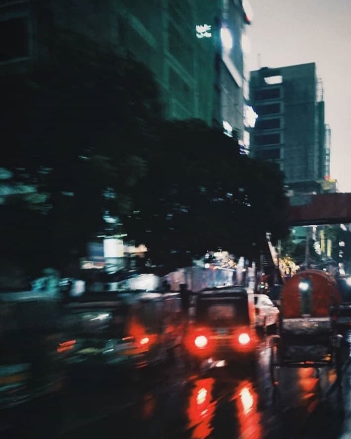 Rainy Road in Dhaka, Bangladesh