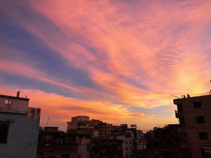 Orange Sky Over Dhaka, Bangladesh