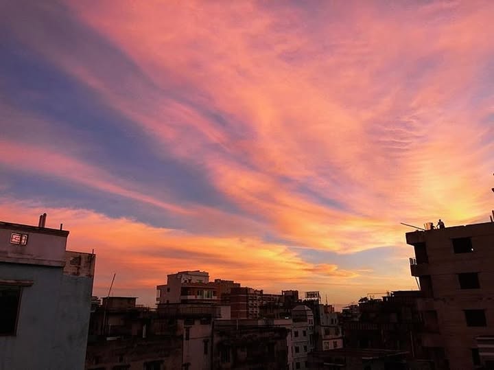 Orange Sky Over Dhaka, Bangladesh