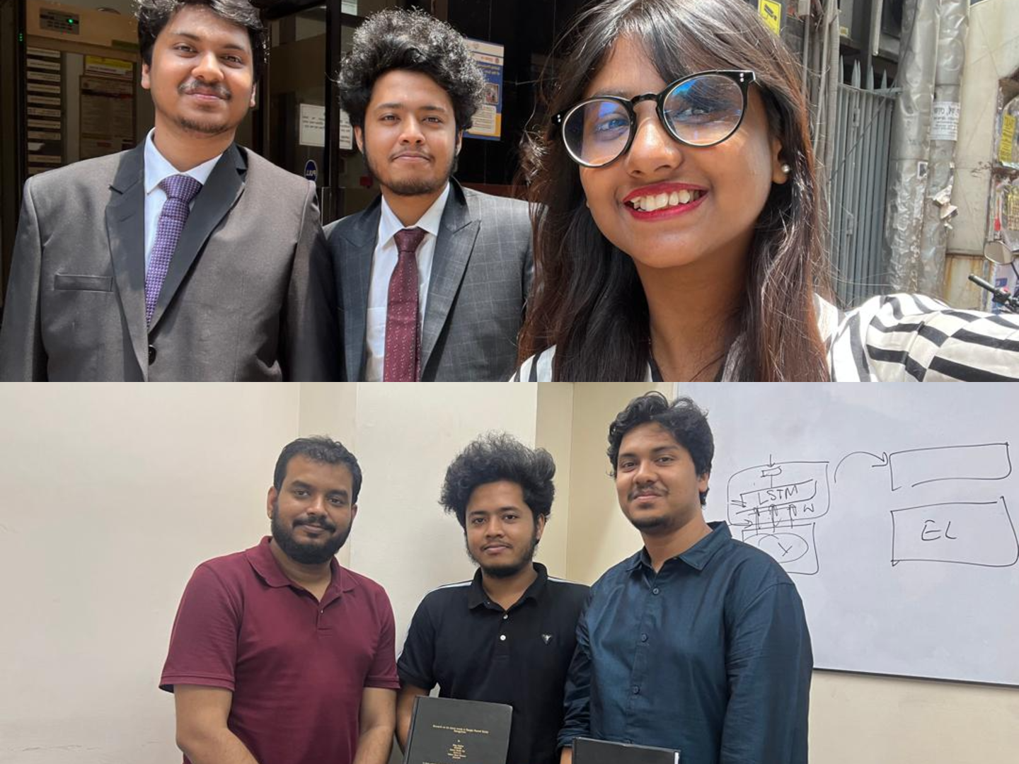 Thesis defense day with supervisor and teammates